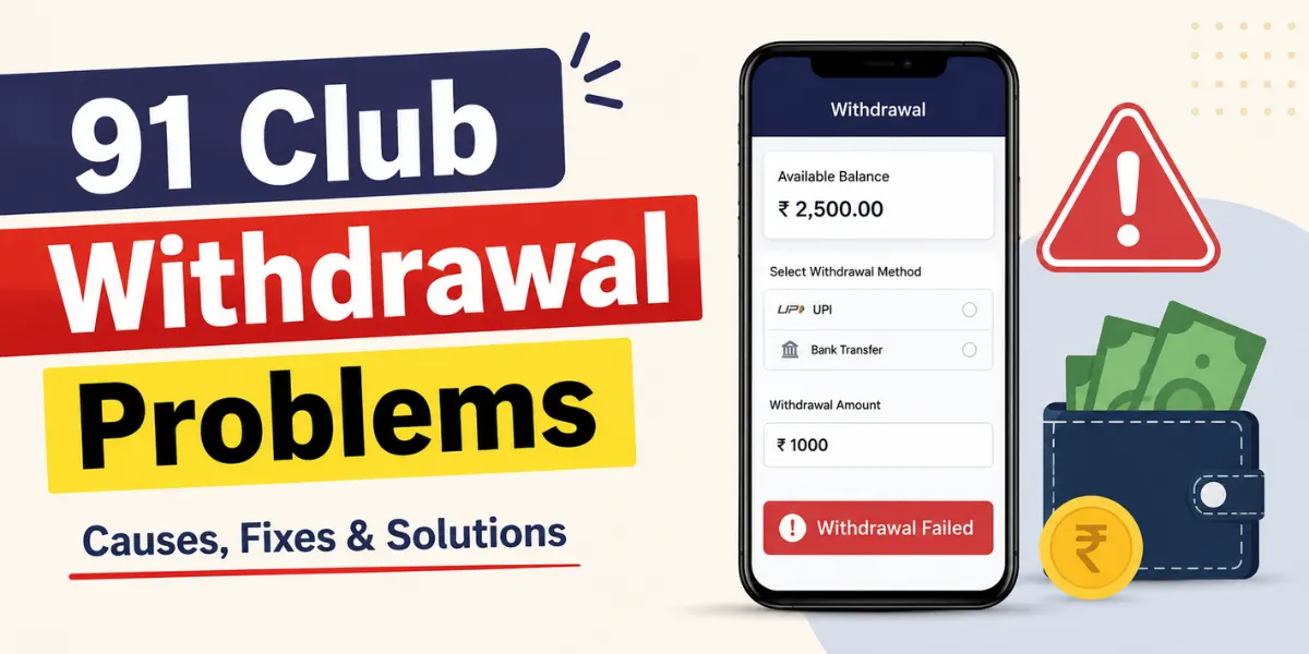 91 Club withdrawal problems
